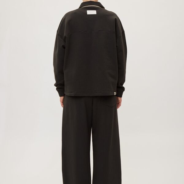 Sweat Shirt Polo One, almost black, Rethinkit