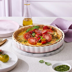 Heritage Fluted Flan Dish, shell pink, Le Creuset