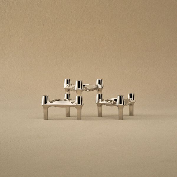 STOFF Nagel BMF candle holder 3 pcs, chrome, STOFF Nagel