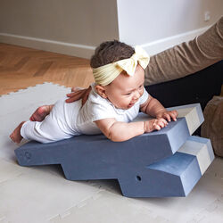 Crocodile L, cloudy blue, bObles