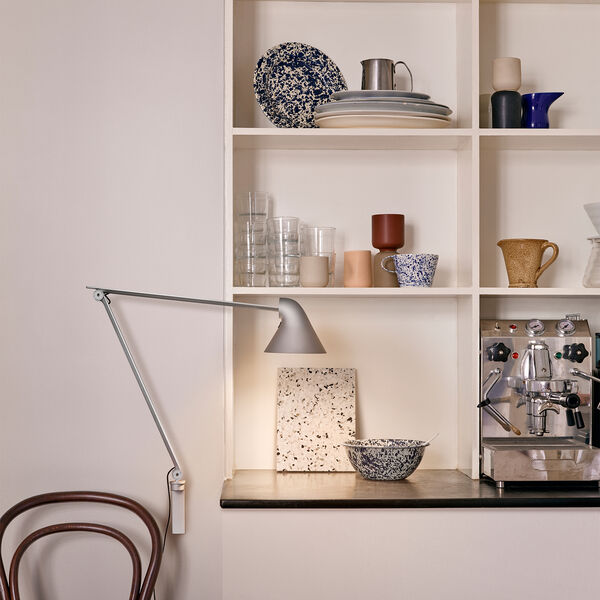 NJP Long Wall Lamp, light grey, Louis Poulsen