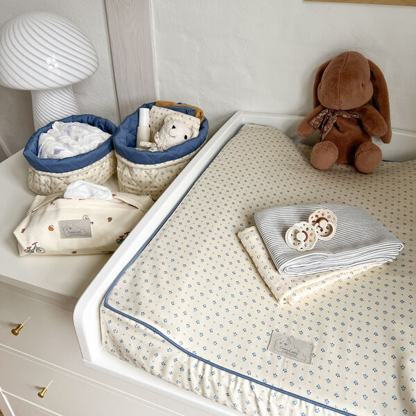 Muslin Cloth Printed 2-pack, classic stripes blue, Cam Cam Copenhagen