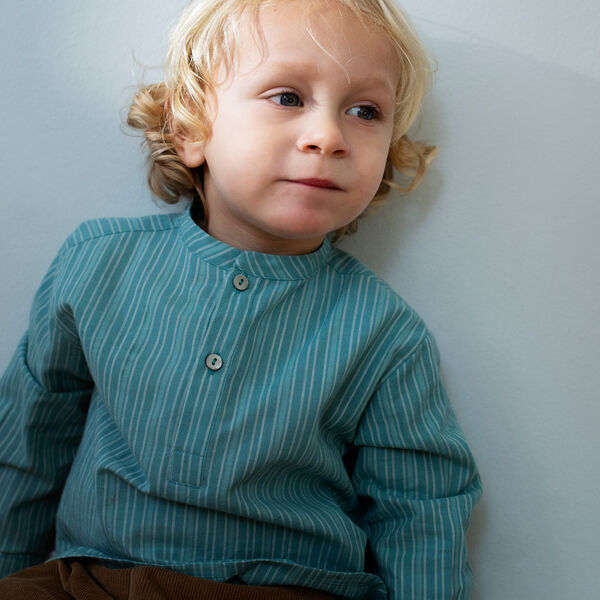 Peasant Shirt, mineral stripe, Serendipity