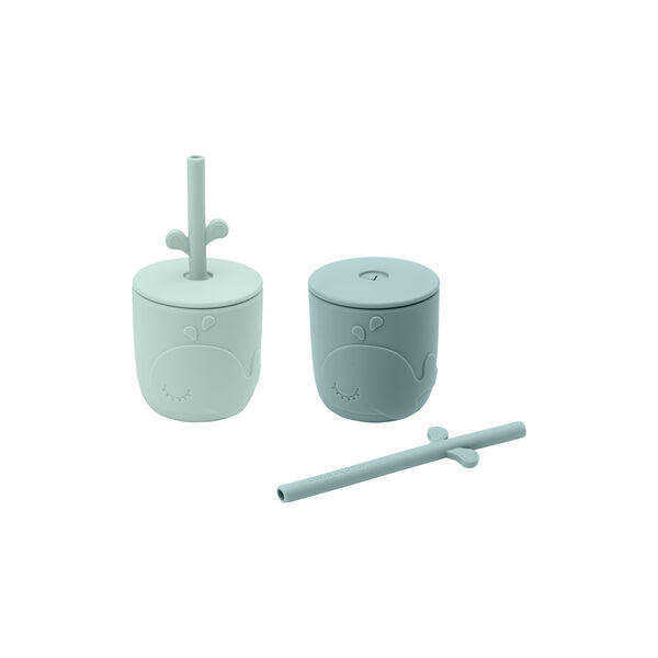 Wally Peekaboo Straw Cup Set, blue Wally Peekaboo Straw Cup Set, blue, Done by Deer