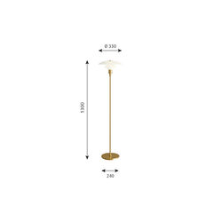PH 3½-2½ Floor Lamp, brass, Louis Poulsen