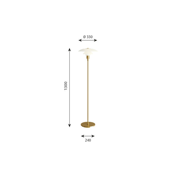 PH 3½-2½ Floor Lamp, brass, Louis Poulsen