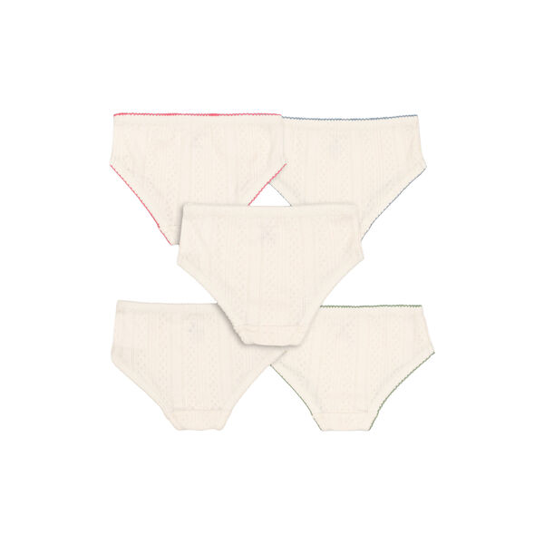 Minna 5 Pack Girl Underpants, antique white, Konges Sl&oslash;jd