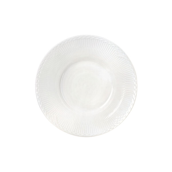 White Fluted Half Lace Deep Plate &Oslash; 24 cm, Royal Copenhagen