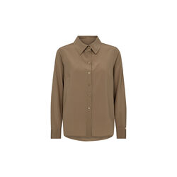 PD-Percy Silk Shirt, lead brown, Pieszak