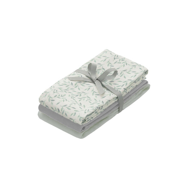 Muslin Cloth Set, green leaves/dusty green/grey, Cam Cam Copenhagen