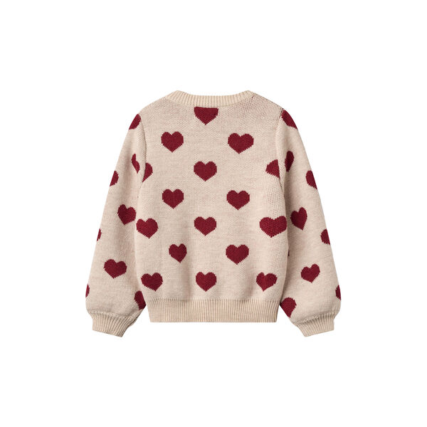 Jacquard Cardigan Hearts, offwhite melange Jacquard Cardigan Hearts, offwhite melange, Wheat