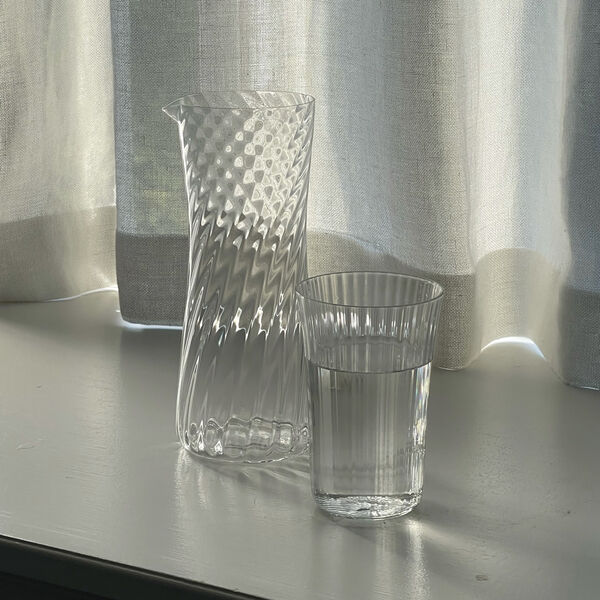 Concave carafe, clear, Stilleben