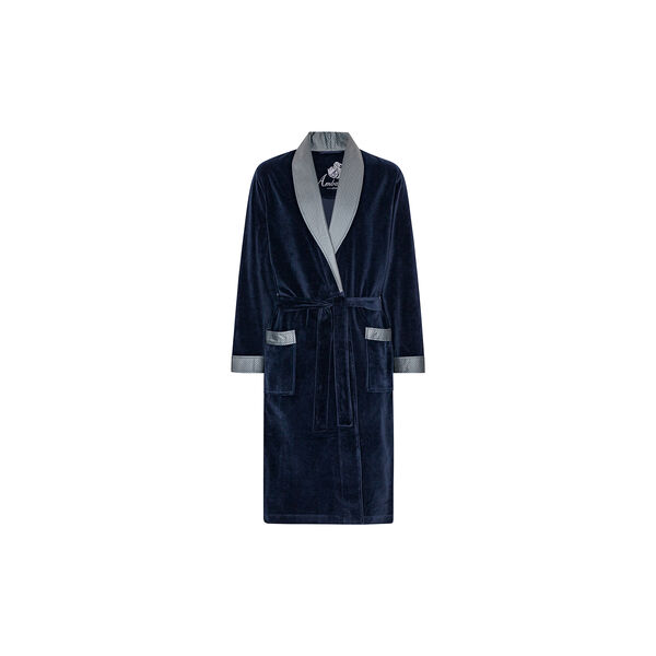Davos Dressing gown, navy with sliver collar, Ambassador 1867