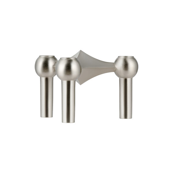 STOFF Nagel Candleholder, brushed chrome, STOFF Nagel