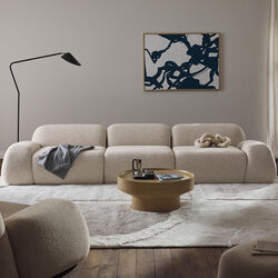 Wolke 4-seater Modular Sofa, boucl&eacute; light beige, Westwing Collection