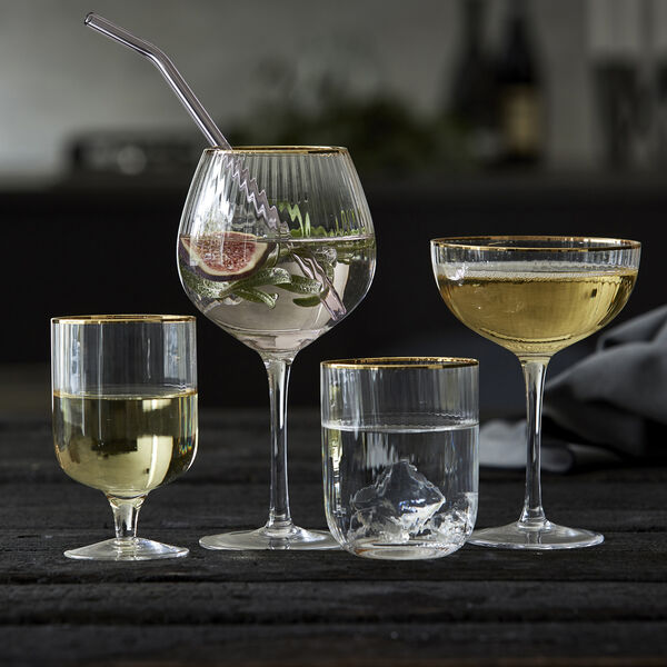 Palermo Gold Cocktail Glass 4 pcs, Lyngby Glas