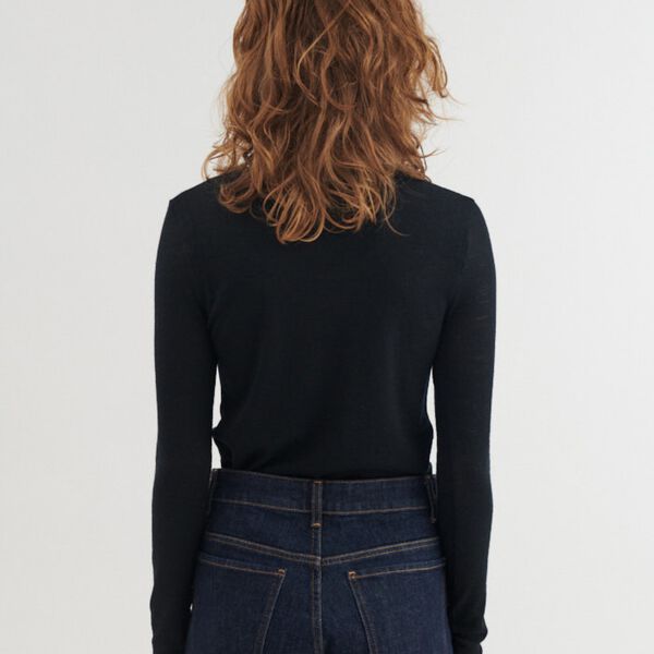 Rinja LS Tee, black, Basic Apparel