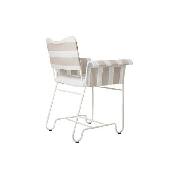 Tropique Dining Chair without Fringes, Leslie Stripe Limonta 40/classic white semi matt, GUBI
