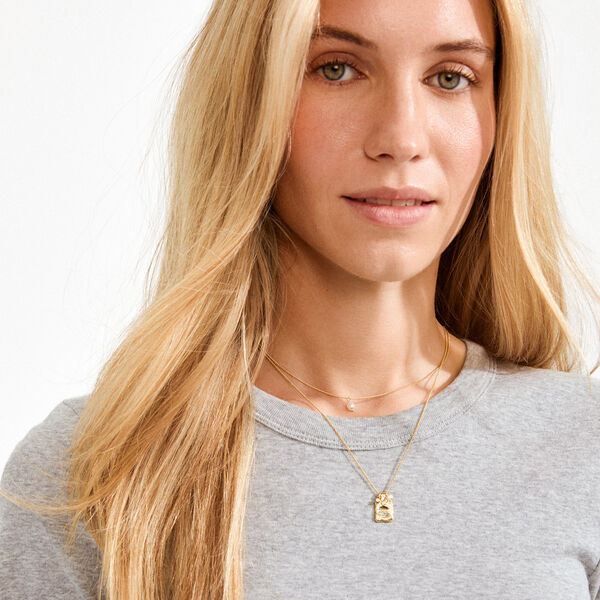 FIRE necklace 2-in-1 set, gold plated, Pilgrim