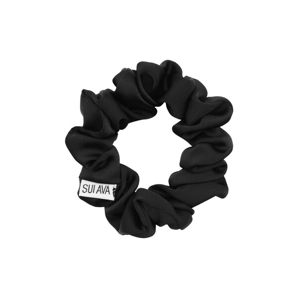 Ruched Ribbon Scrunchie, black, SUI AVA