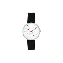 Bankers Wrist Watch, white/steel/black, Arne Jacobsen Watches