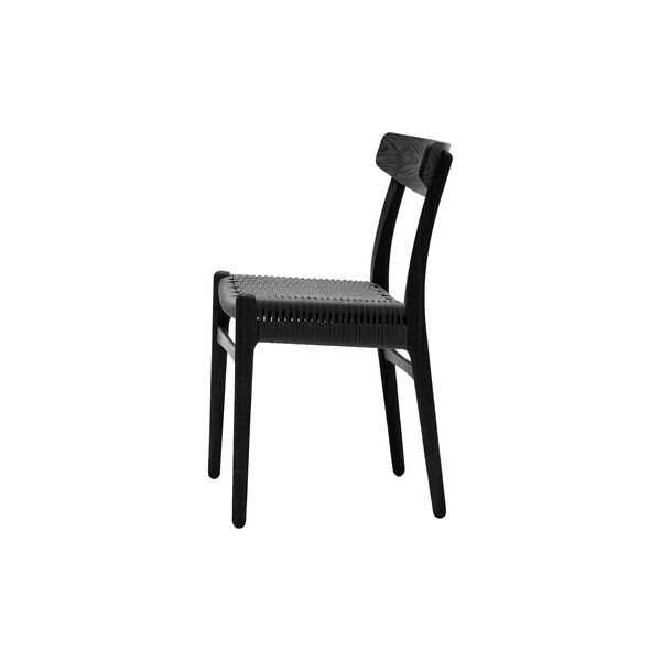 CH23 Dining Chair, black lacquered oak/black, Carl Hansen & S&oslash;n