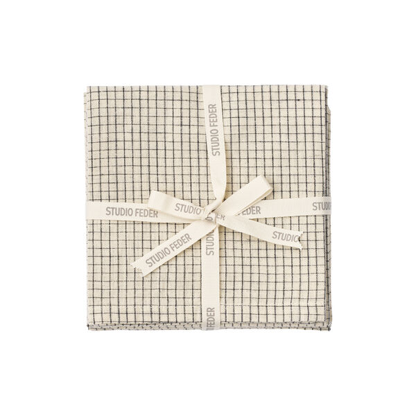 LIVIA NAPKIN 4-PACK, creme black plaid, Studio Feder
