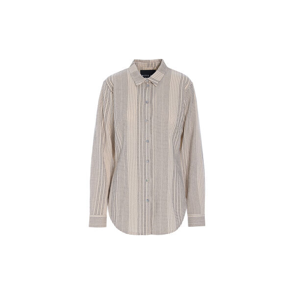 Shiko narrow shirt, ivory/black stitch, BITTE KAI RAND