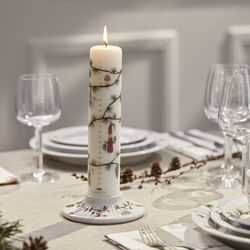 Hammersh&oslash;i Christmas Block Candle Holder, white w. deco, K&auml;hler