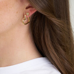 Esmee heart post earrings w. zircons, silver plated, Pure by Nat