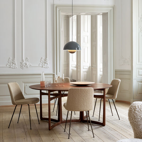 Drop Leaf HM6 Dining Table, oiled walnut, &Tradition