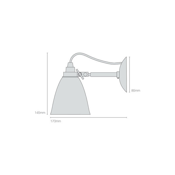 Hector Small Dome Wall Light, natural white, Original BTC