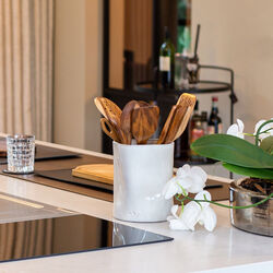 Dented utensil jar, white, Dutchdeluxes