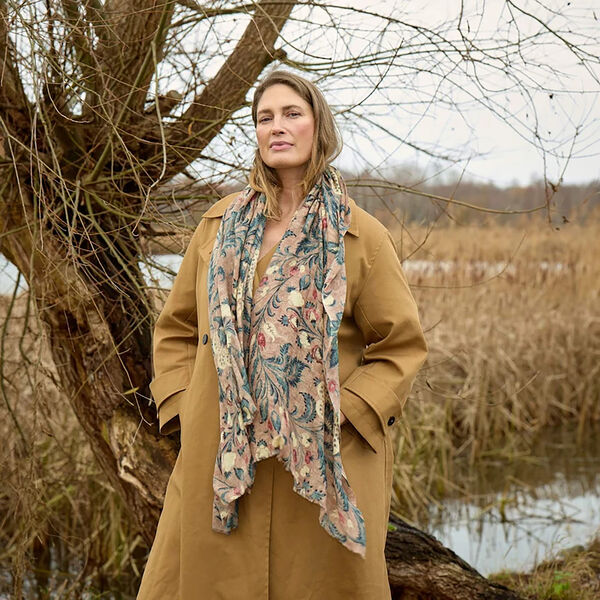 TROPICAL BROCASE scarf, taupe, Bella Ballou