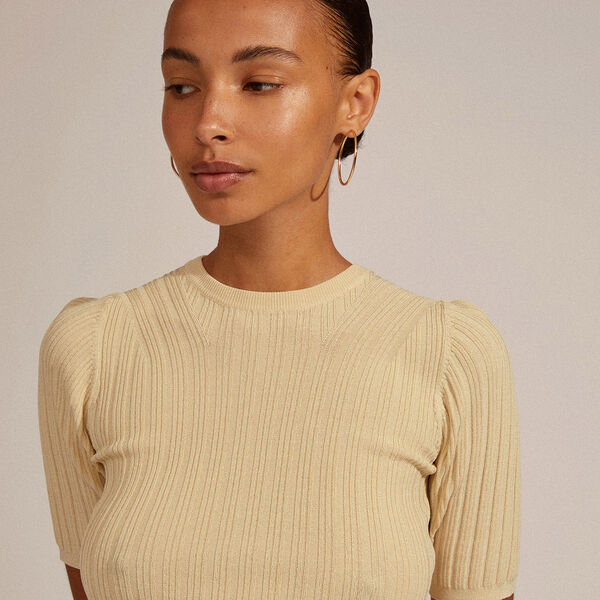 APRIL hoop earrings medium, gold plated, Pilgrim