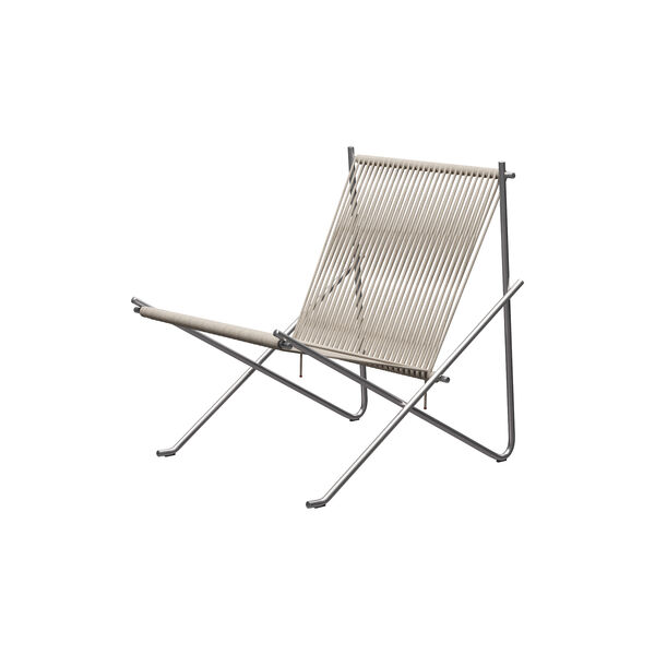 PK4&trade; Chair, brushed stainless steel/natural, Fritz Hansen