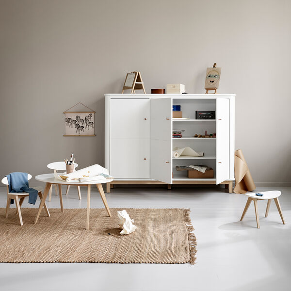 Wood PingPong Chair, white/oak, Oliver Furniture