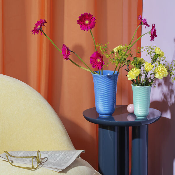 Rhombe Color Vase, blue, Lyngby Porcel&aelig;n