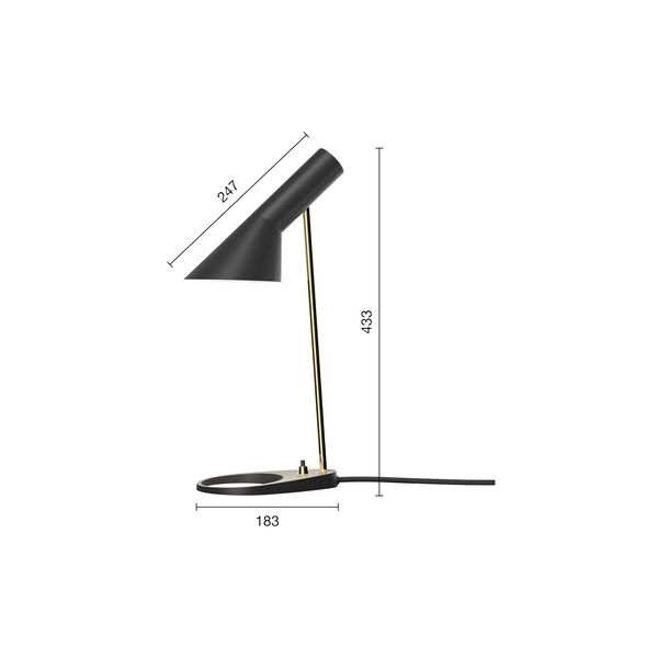 AJ Mini Table Lamp, brass/black AJ Mini Table Lamp, brass/black, Louis Poulsen