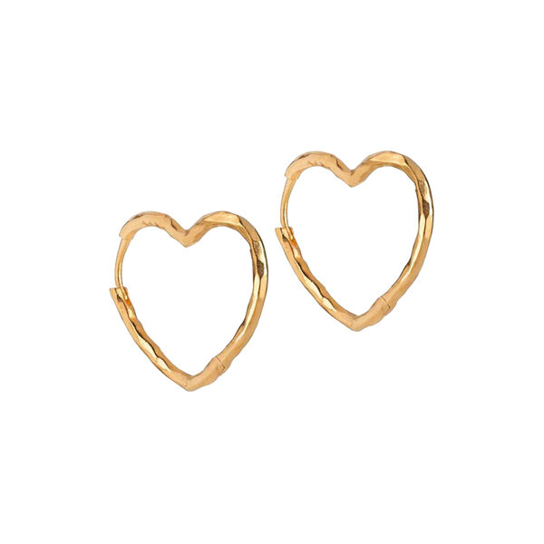 Organic&nbsp;Heart&nbsp;hoops, gold plated, ENAMEL Copenhagen