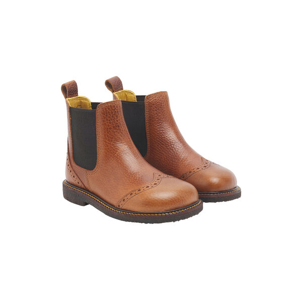 Chelsea Boot With Brogue Hole Pattern, medium brown, ANGULUS