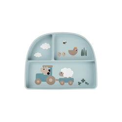 Tiny Farm Stick&Stay Compartment Plate, blue, Done by Deer