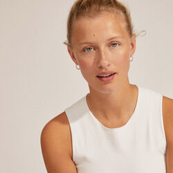 EBNA medium crystal hoops, silver-plated, Pilgrim