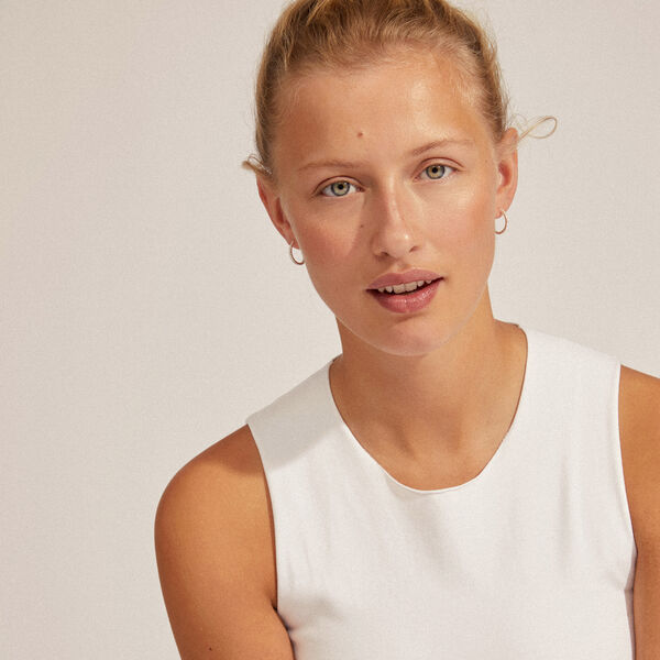 EBNA medium crystal hoops, silver-plated, Pilgrim