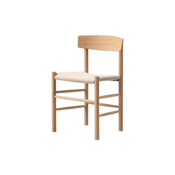 J39 Mogensen Chair with Seat Upholstery, light oiled oak/natural canvas, Fredericia Furniture