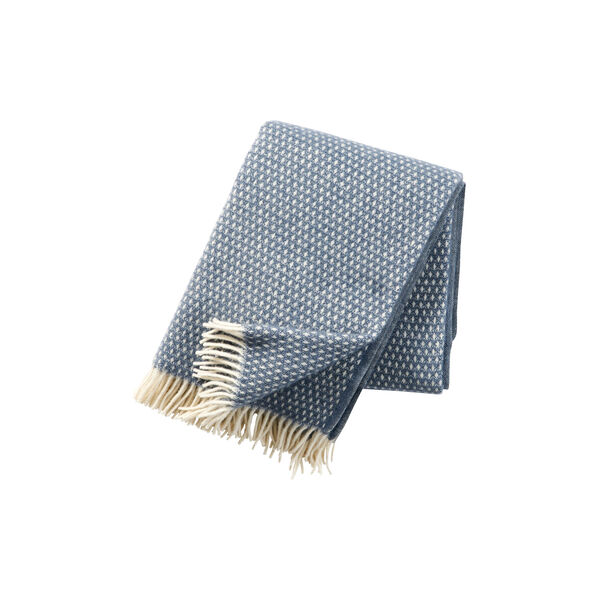 Knut wool blanket, smokey blue, Klippan Yllefabrik