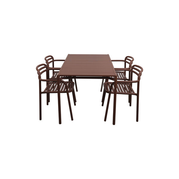 Bliss Dining Table Rectangular incl. 4 Bliss Armchairs, desert red, Cane-line