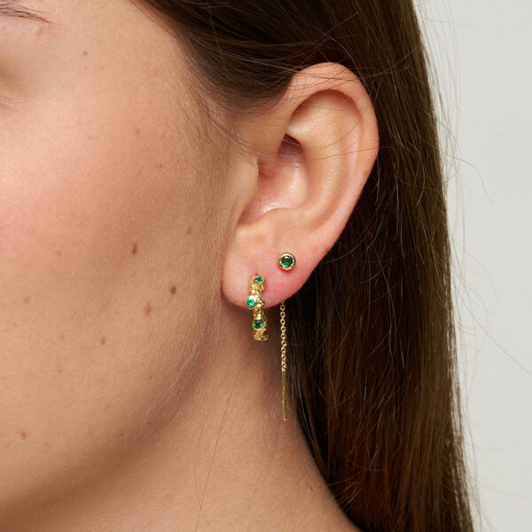 Noora chain earrings, green, Pure by Nat
