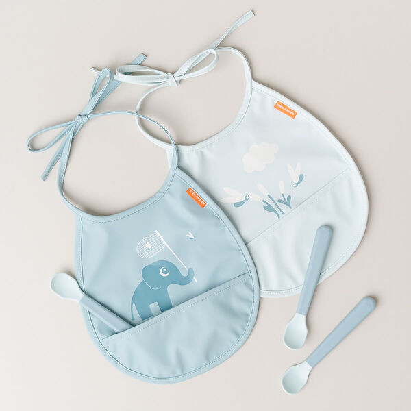 Foodie Easy-grip Baby Spoon 3-pack, blue, Done by Deer