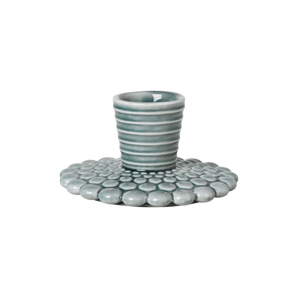 Pipanella Bubble Lines Candlestick, blue grey, Dottir Nordic Design